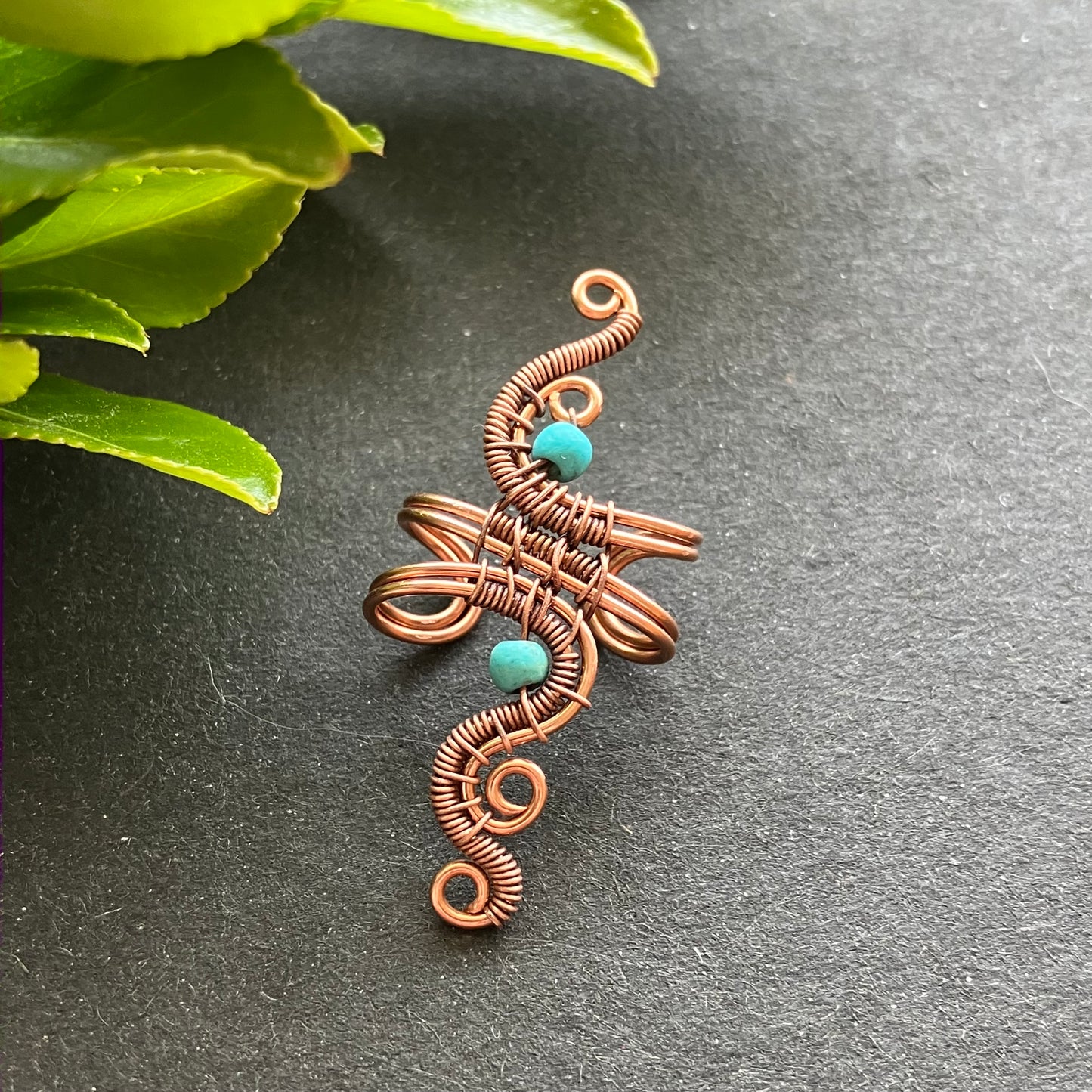 NEW copper turquoise ear cuff
