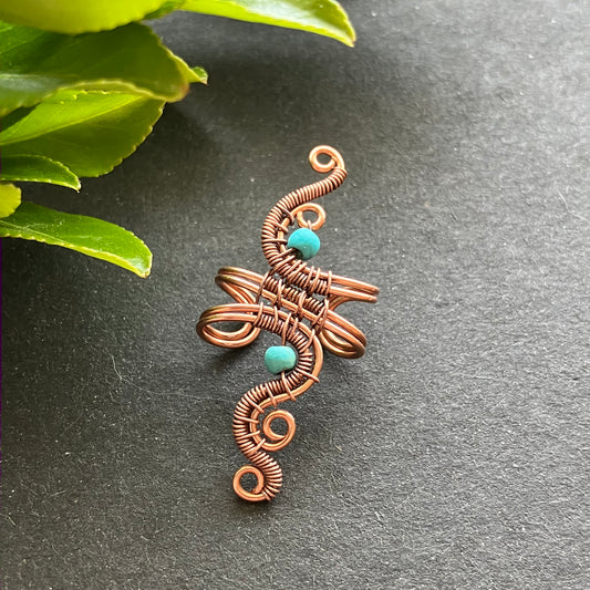 NEW copper turquoise ear cuff