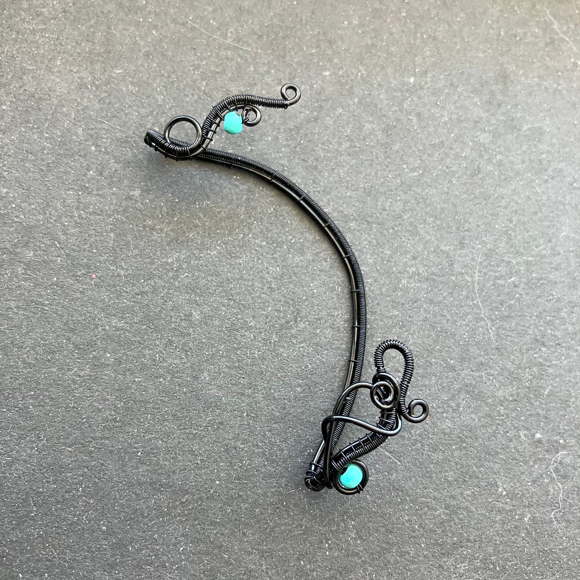 black and turquoise ear wrap no piercing