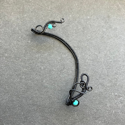black and turquoise ear wrap no piercing