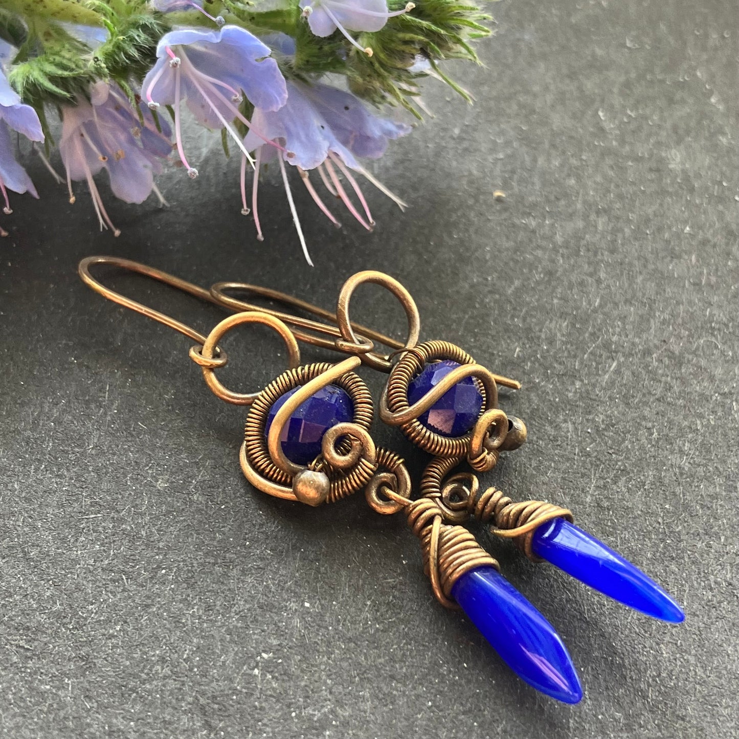 KEMET blue earrings
