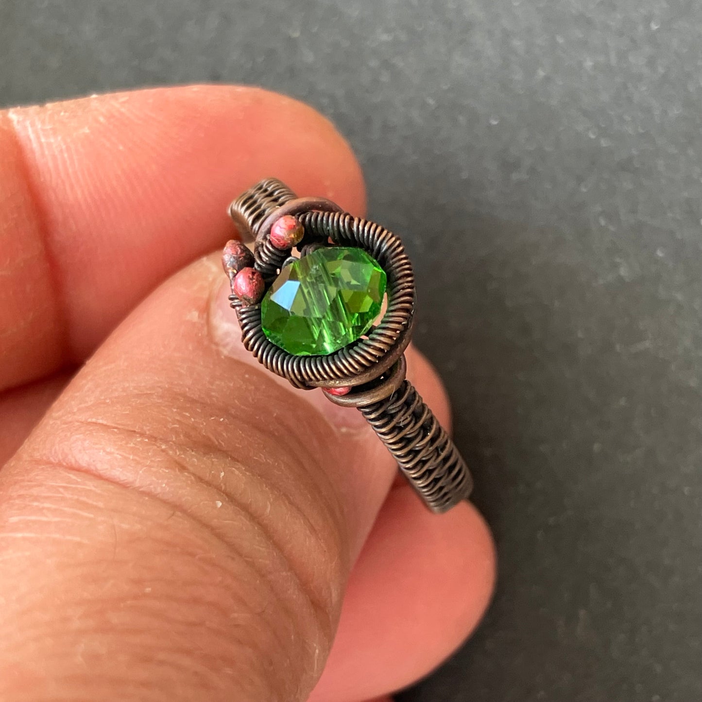 FREEDOM copper green ring