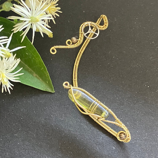 KEMET brass green steampunk ear wrap