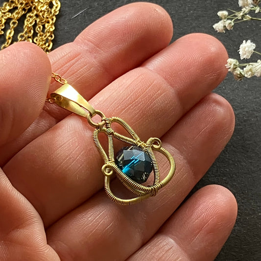 Brass blue necklace
