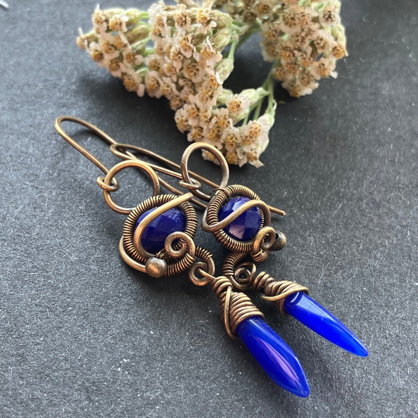 KEMET blue earrings