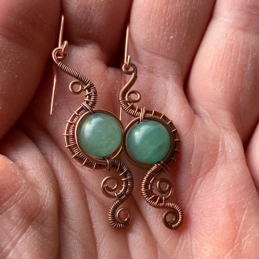 Copper aventurine earrings