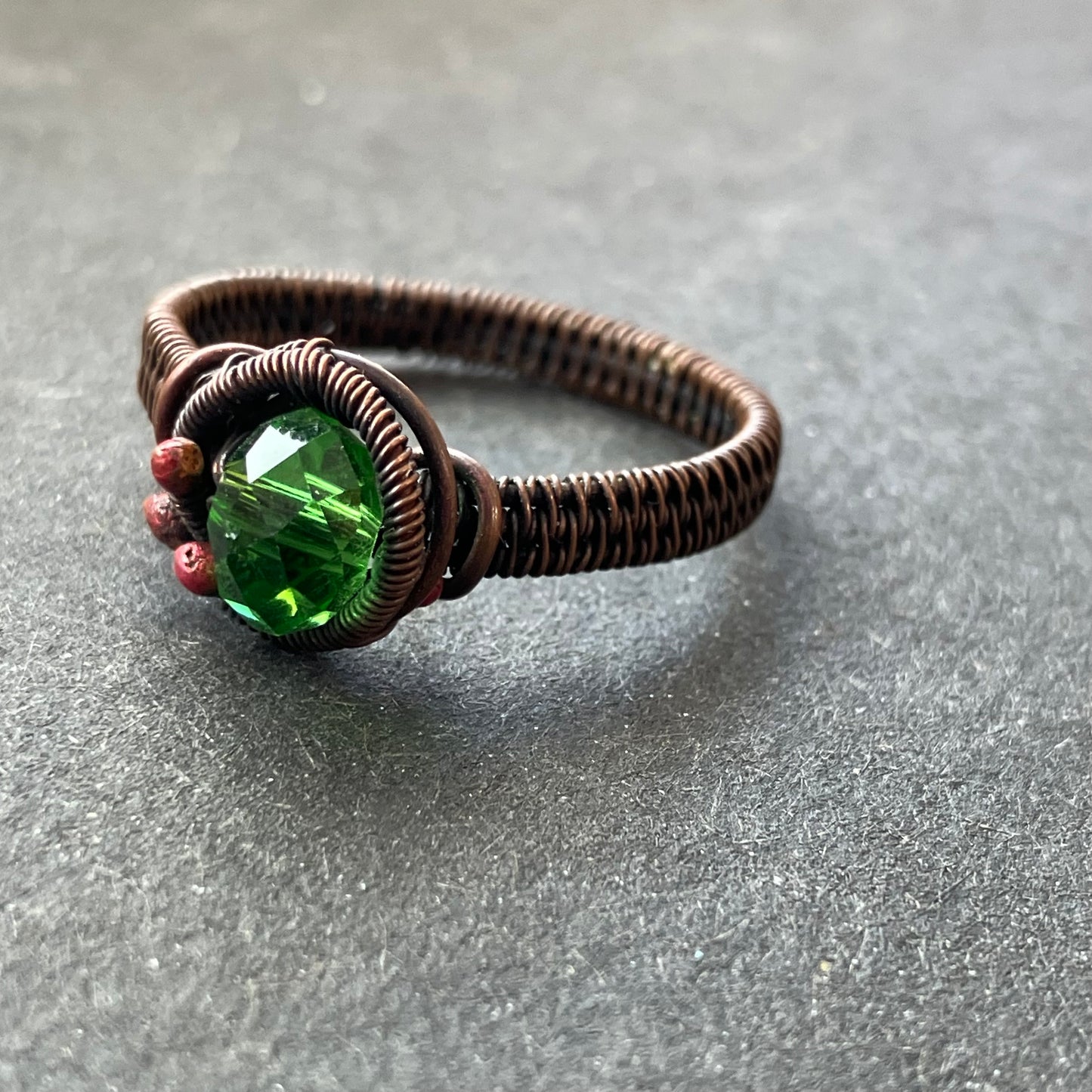 FREEDOM copper green ring