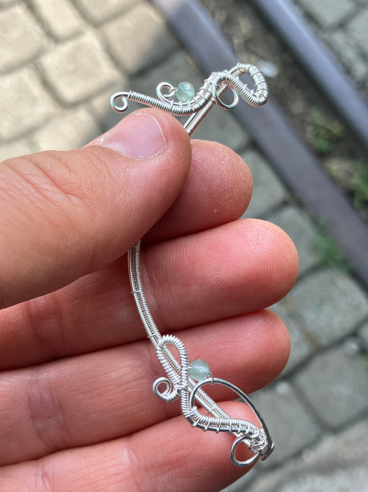 FREEDOM silverplated aventurine ear wrap