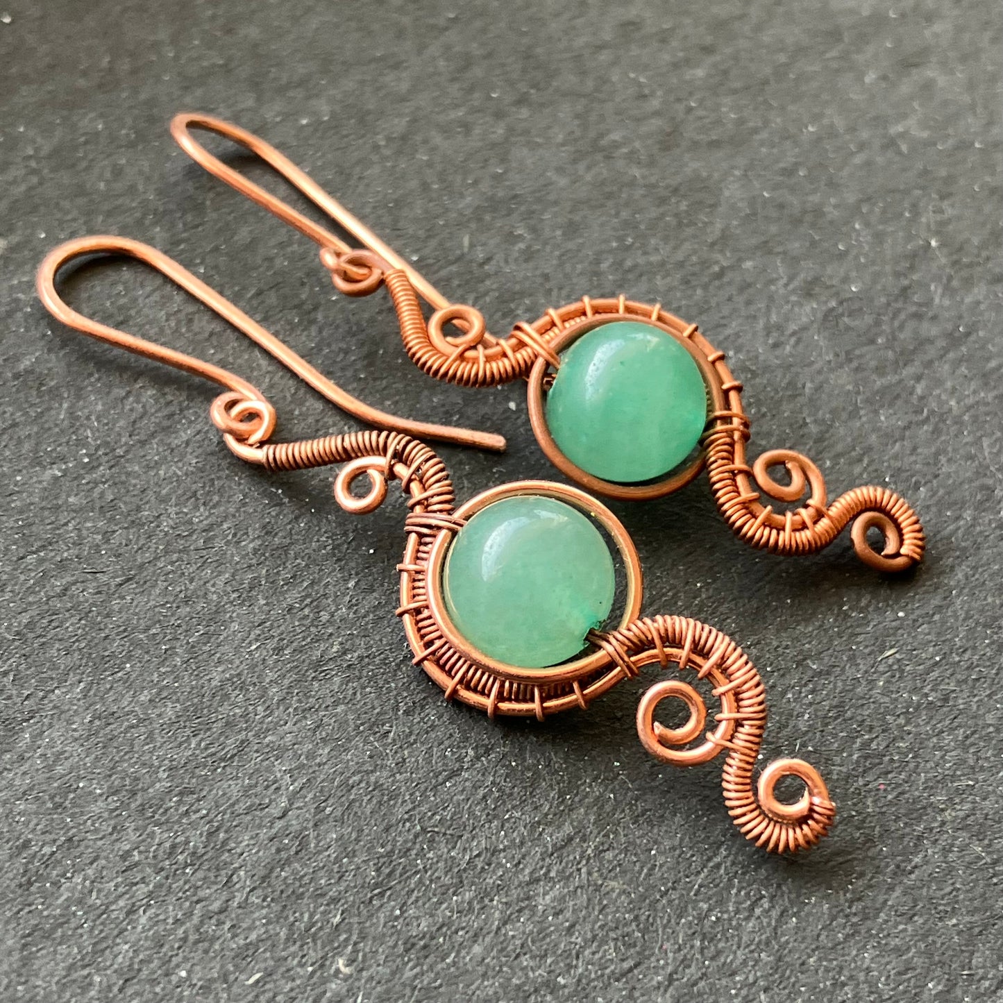 Copper aventurine earrings