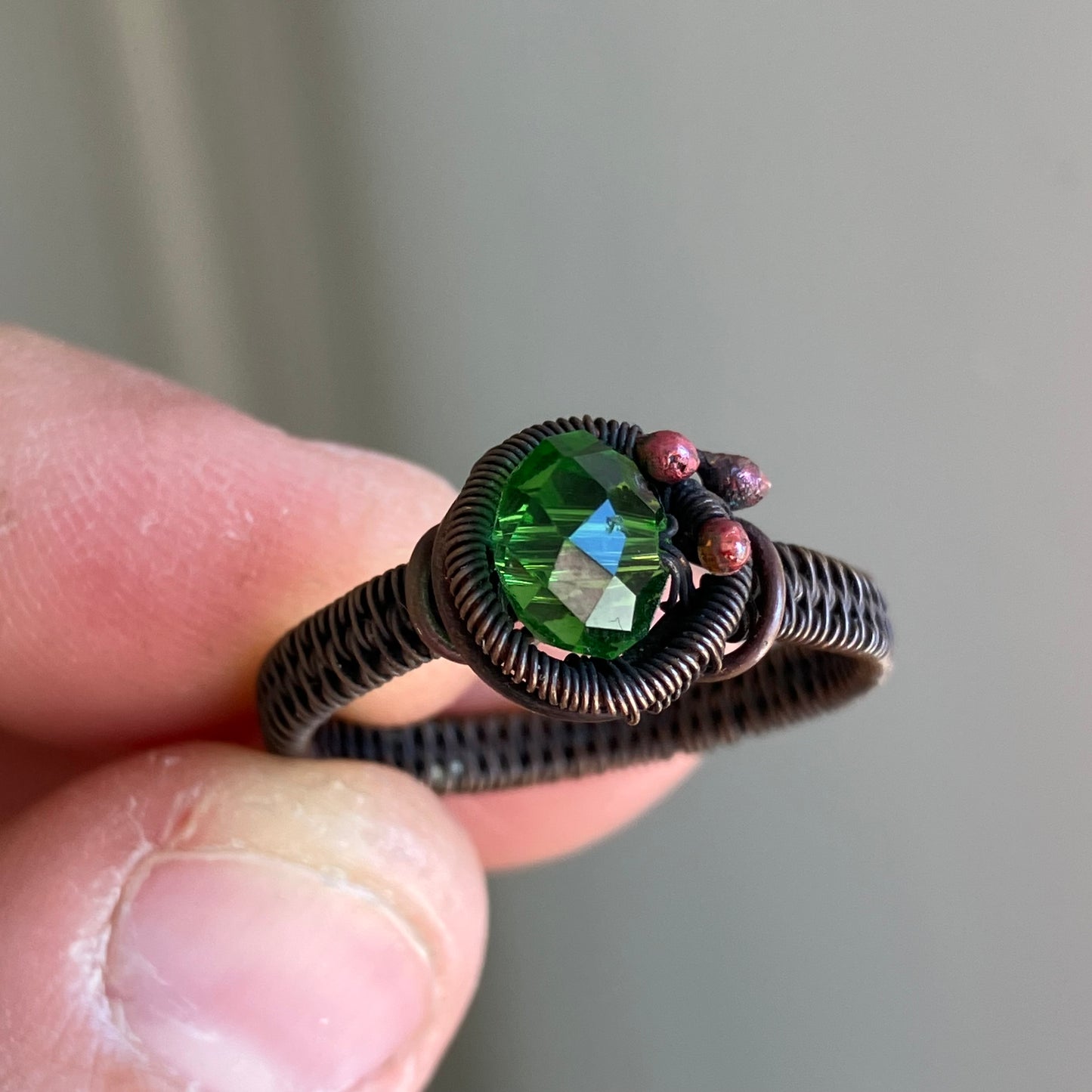 FREEDOM copper green ring
