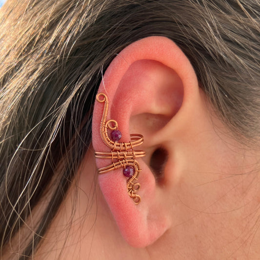 WILDFLOWER ruby earcuff