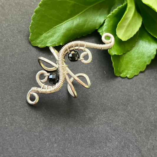 925 silver spinel ear cuff