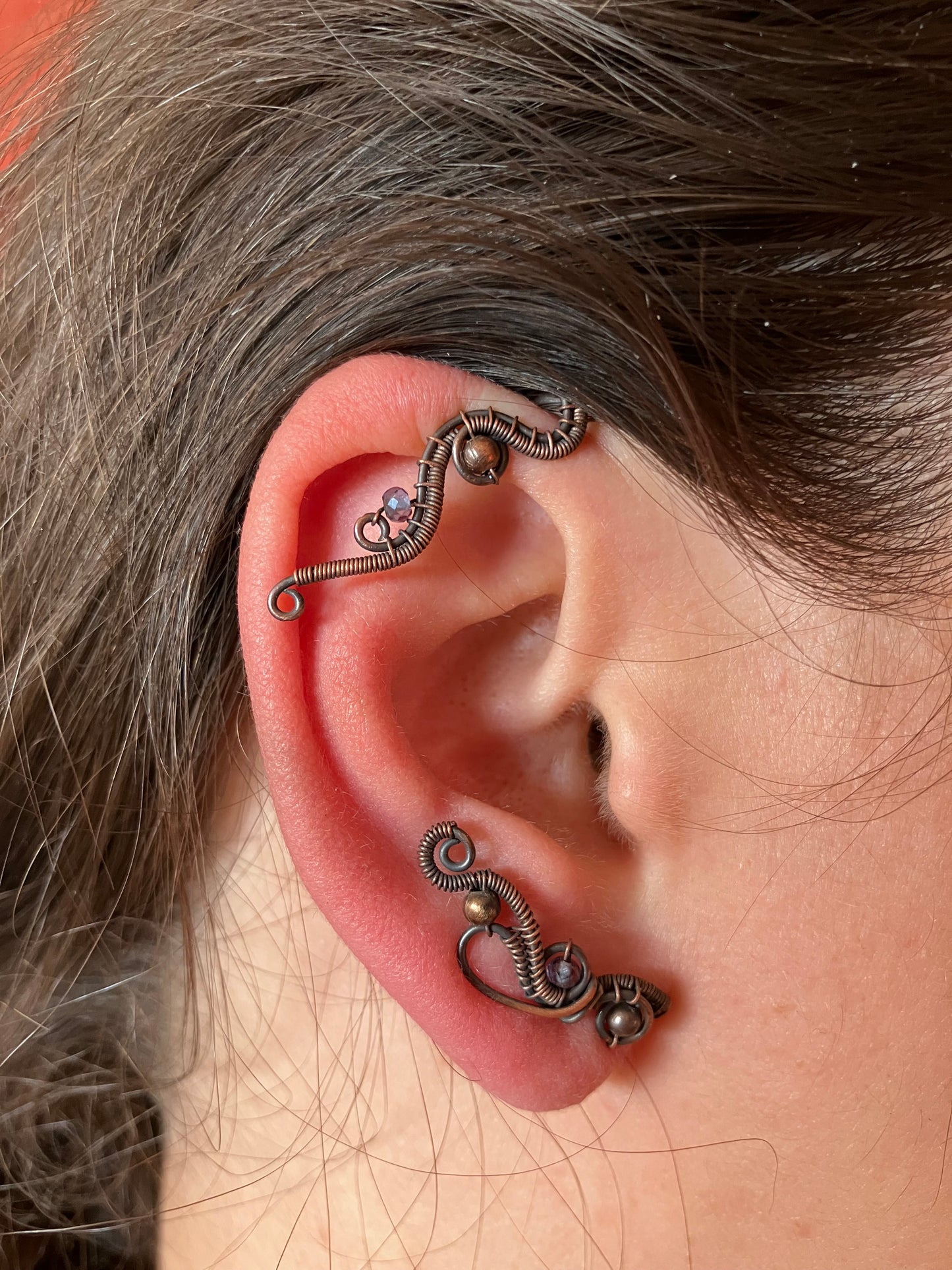 WILDFLOWER copper iolite ear wrap