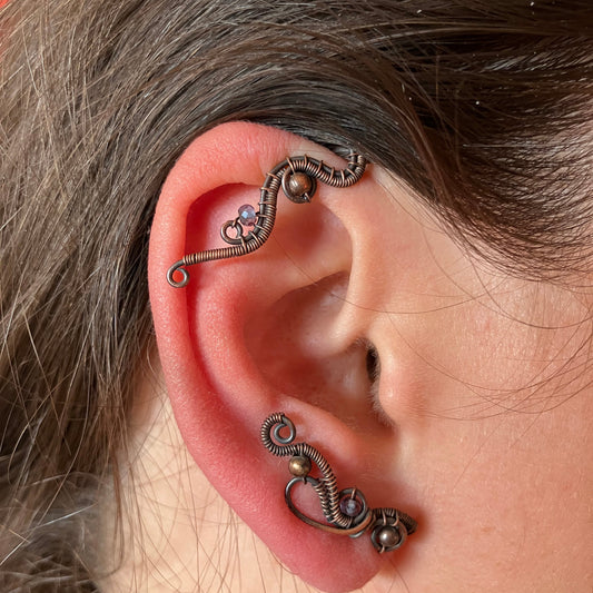 Close-up of an ear with a decorative earring