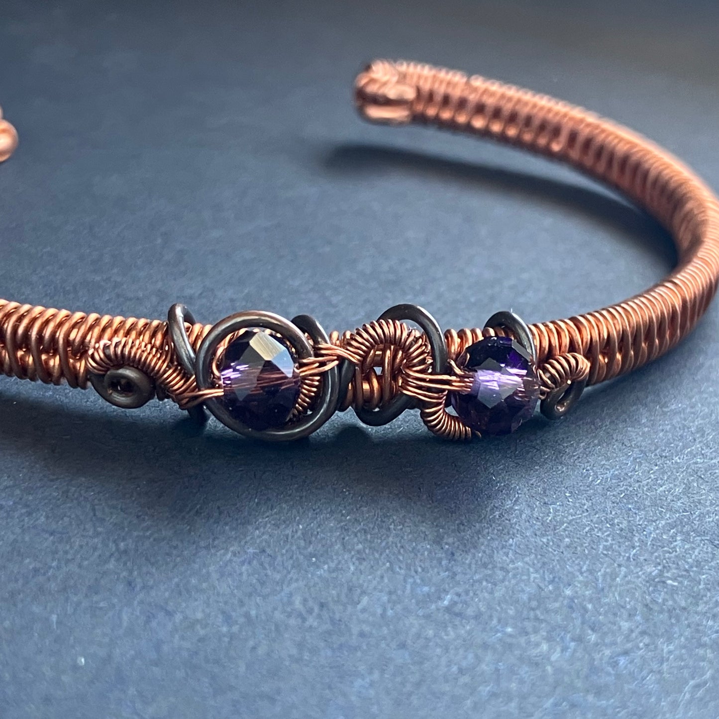 WILDFLOWER copper dark purple bracelet