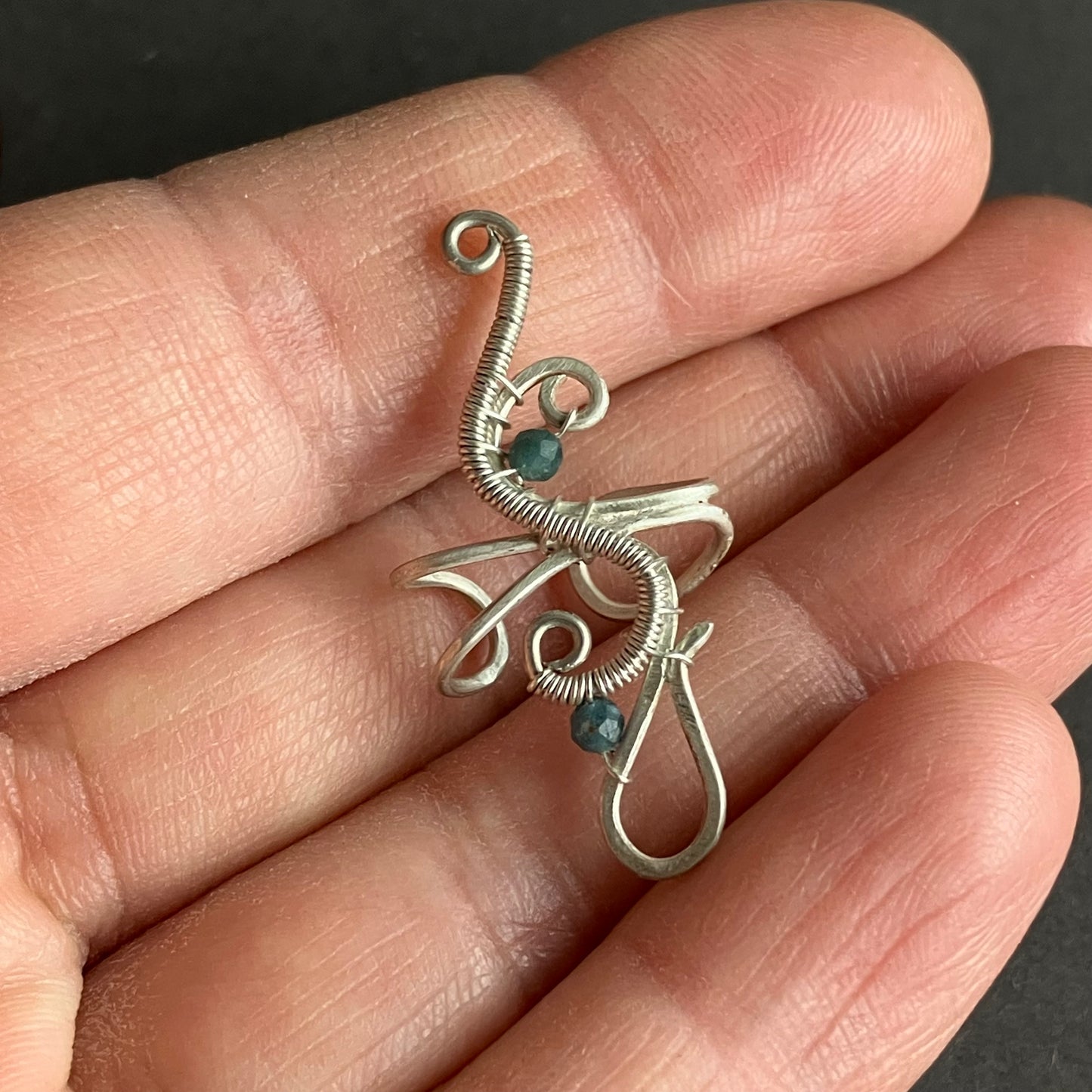 FREEDOM Sterling silver ear cuff with turmalin