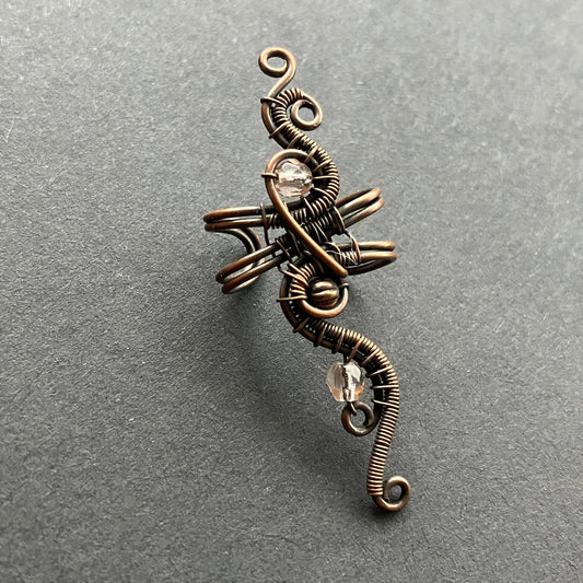 WILDFLOWER copper pale pink big ear cuff
