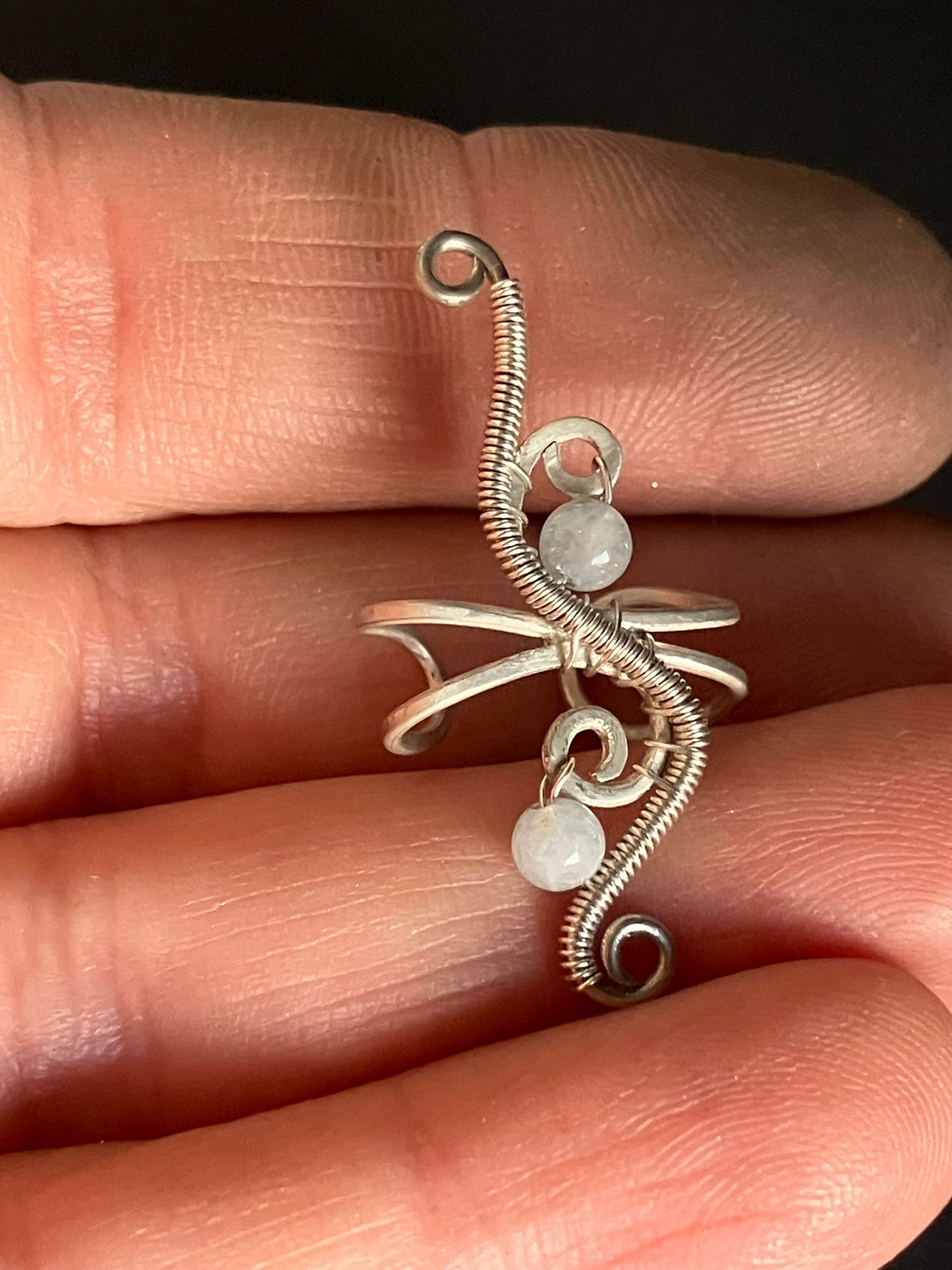 Sterling silver and aquamarine ear cuff