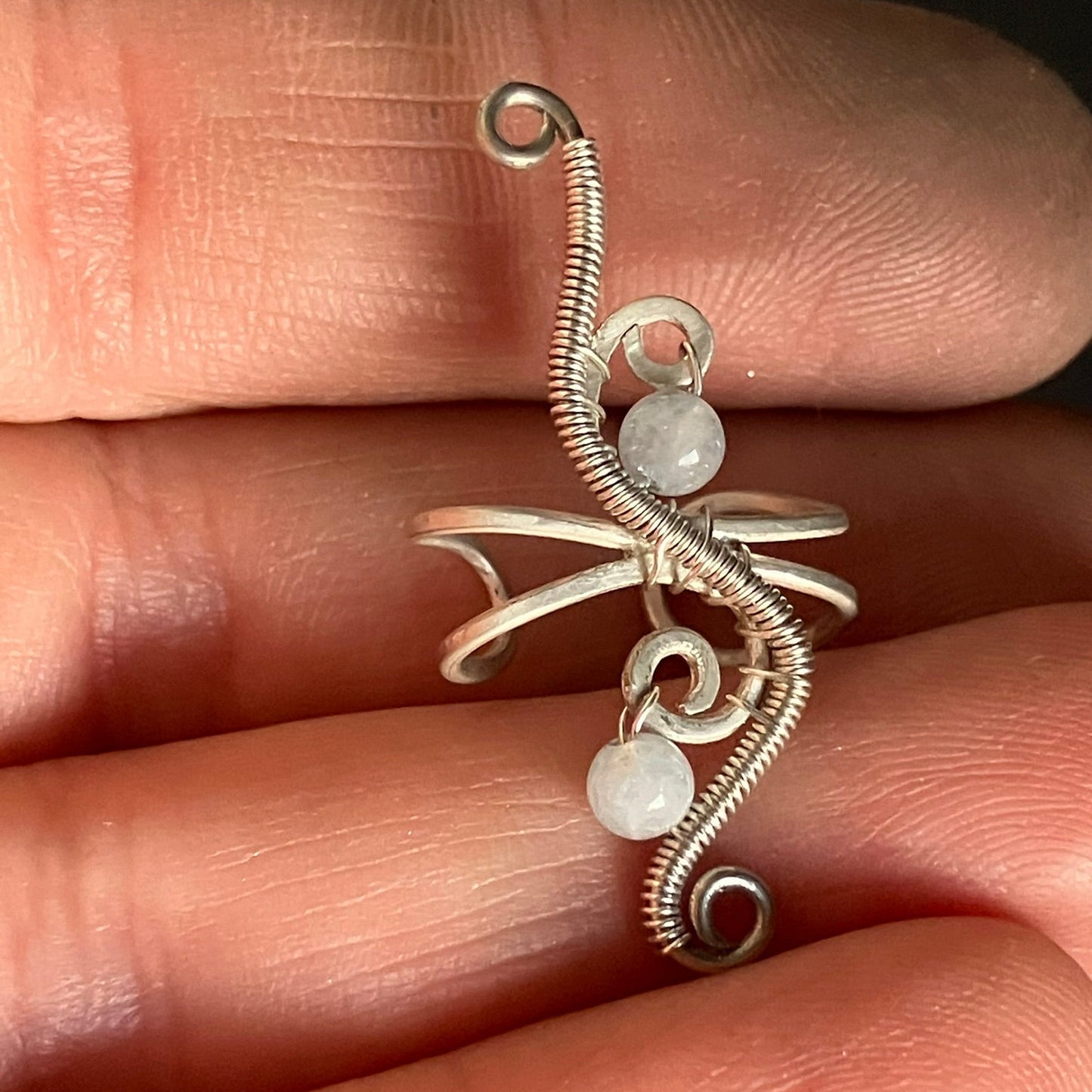 Sterling silver and aquamarine ear cuff