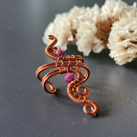 WILDFLOWER ruby ear cuff