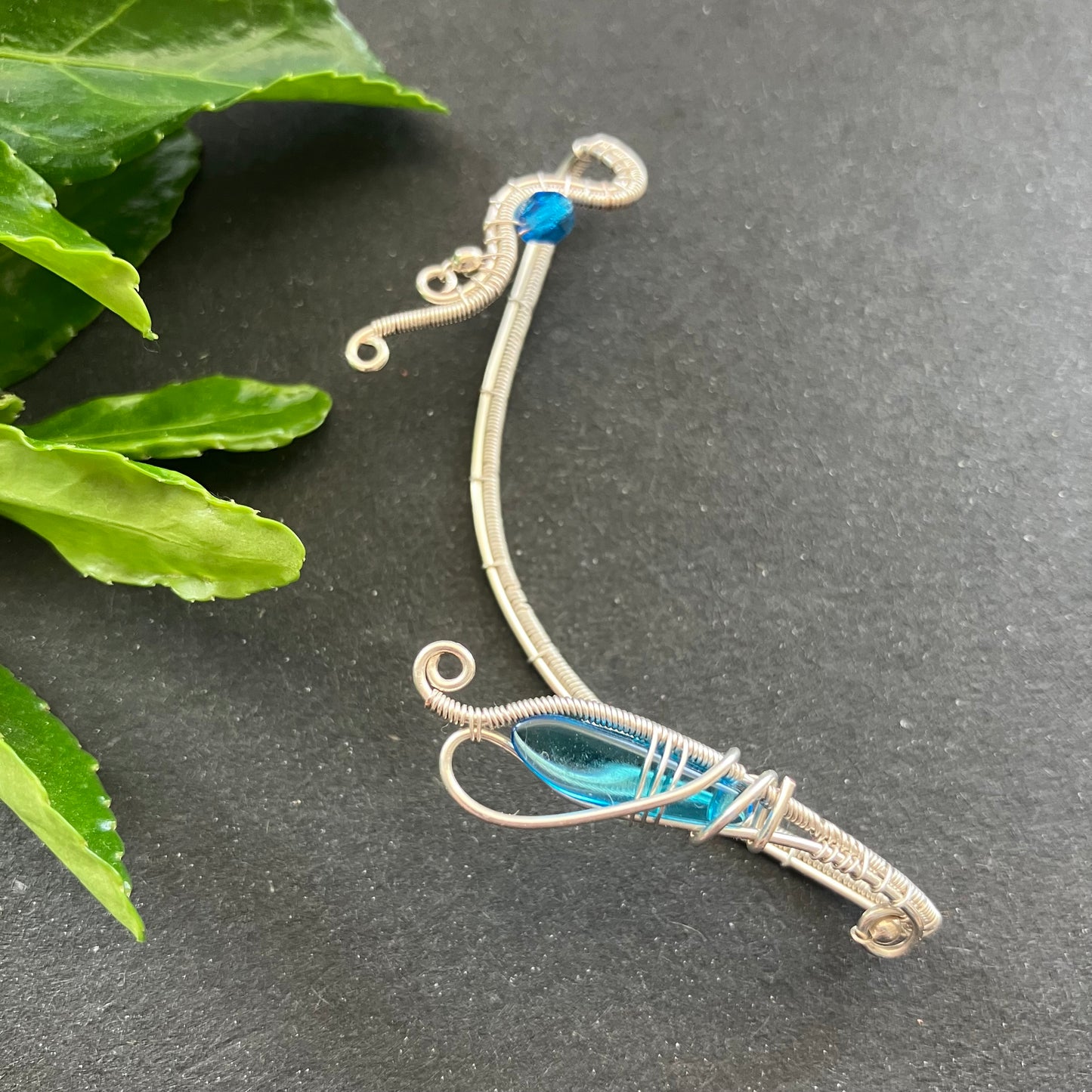 JOURNEY silver blue ear wrap