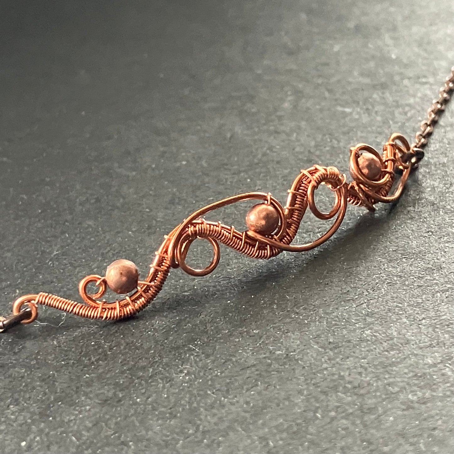 BASICS - copper wide pendant necklace