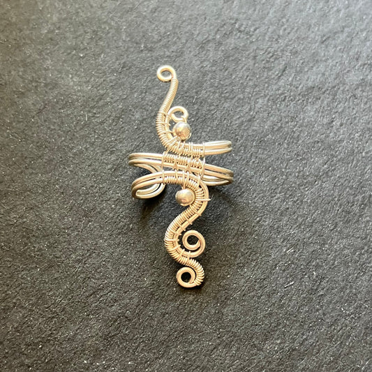 Silver plated wire wrapped no piercing ear cuff