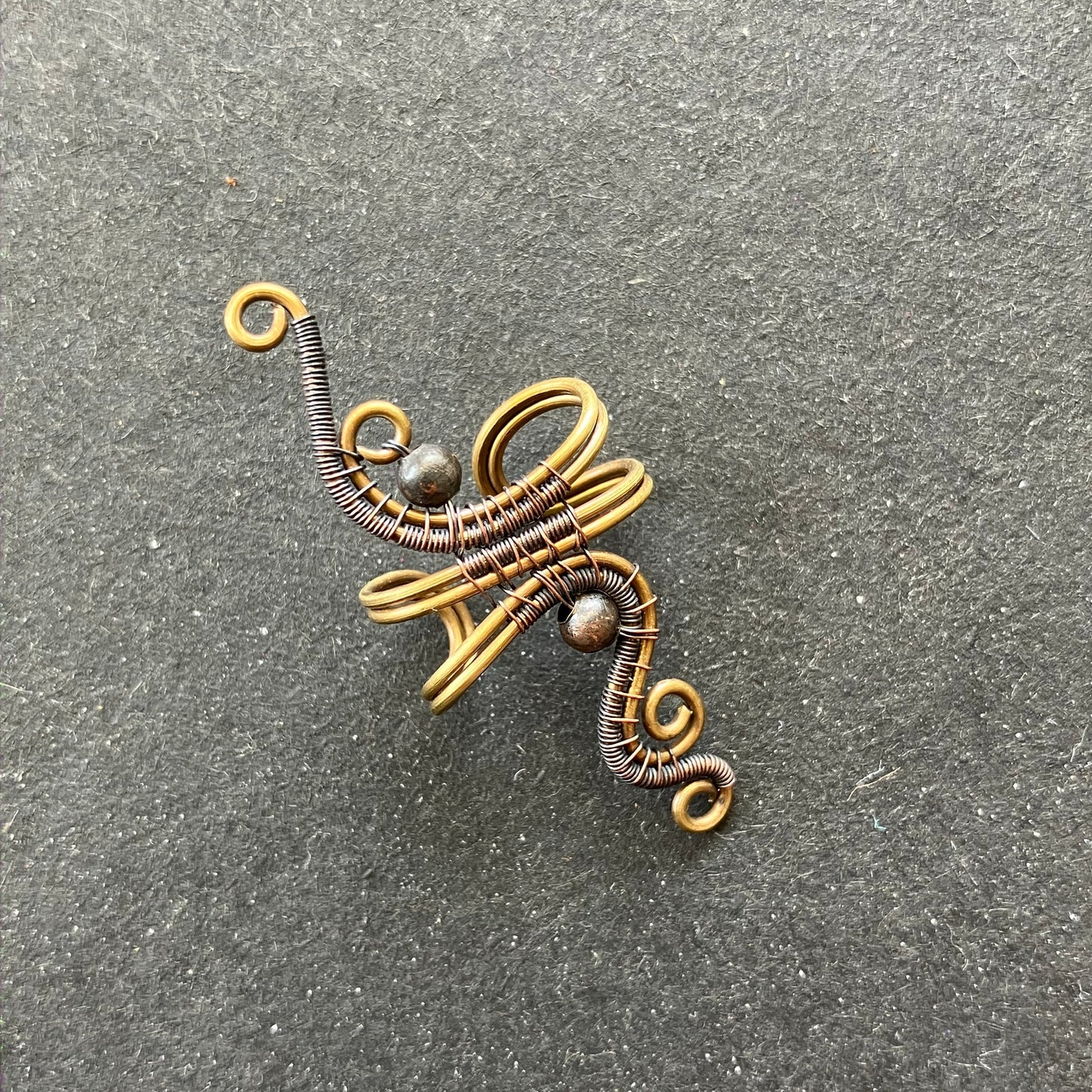 brass and copper non piercing ear cuff