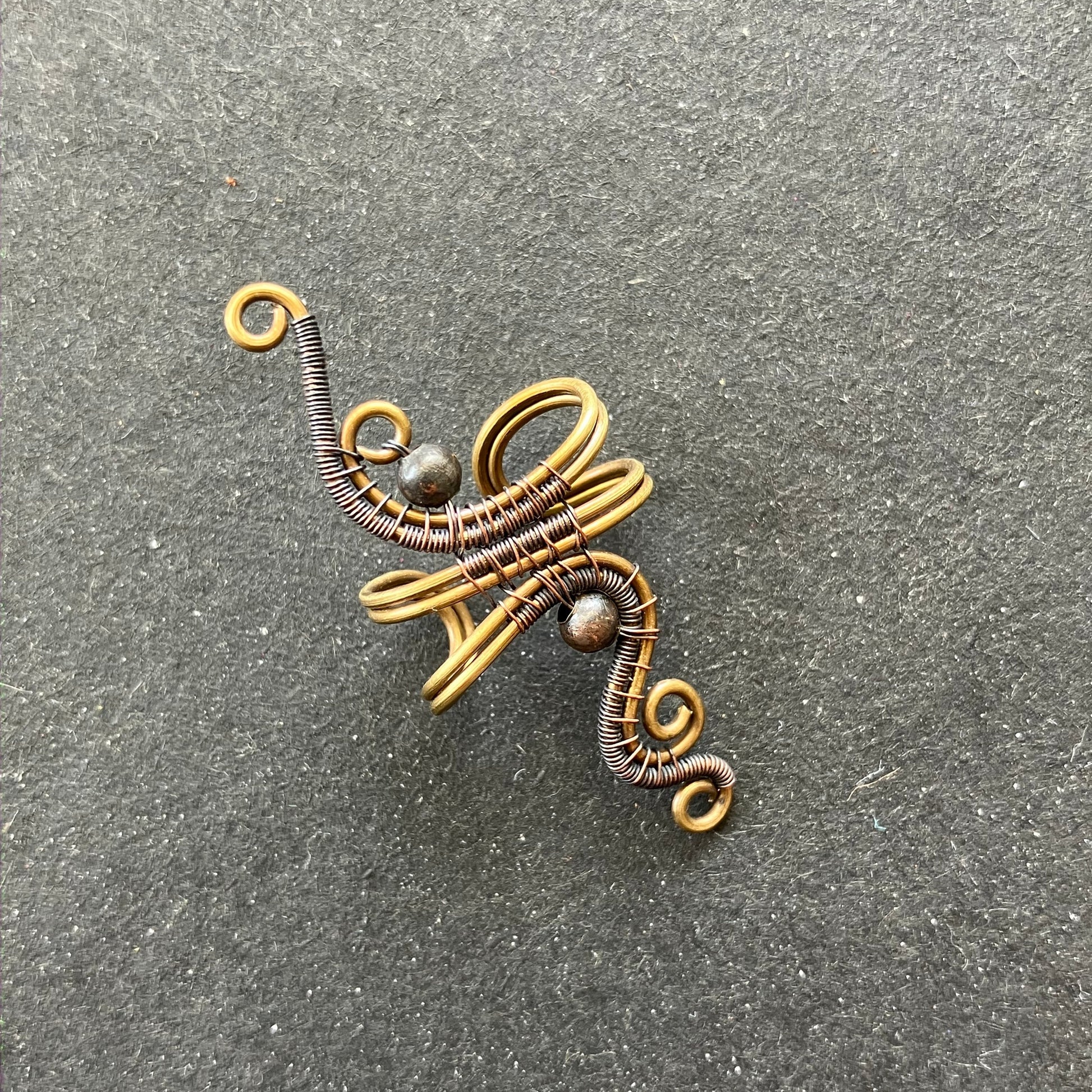 brass and copper non piercing ear cuff