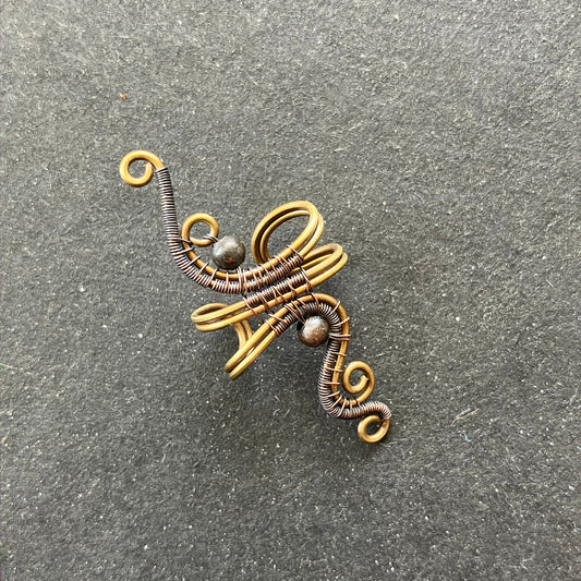 brass and copper non piercing ear cuff