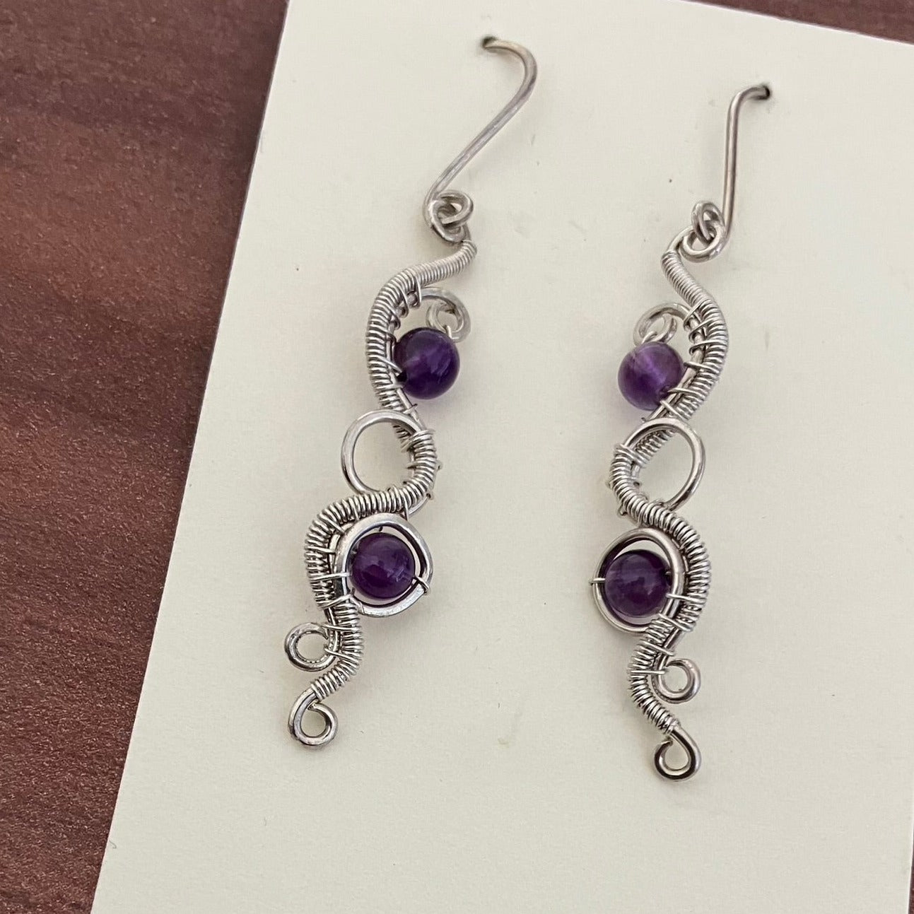REINA Sterling SILVER amethyst earrings