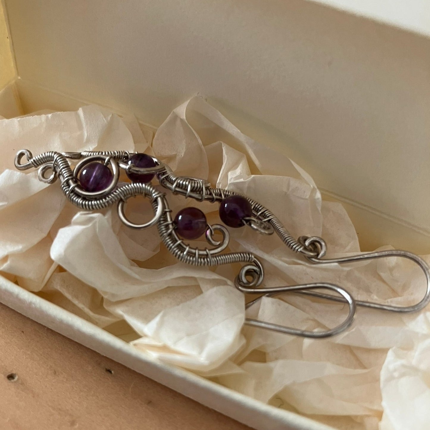 REINA Sterling SILVER amethyst earrings