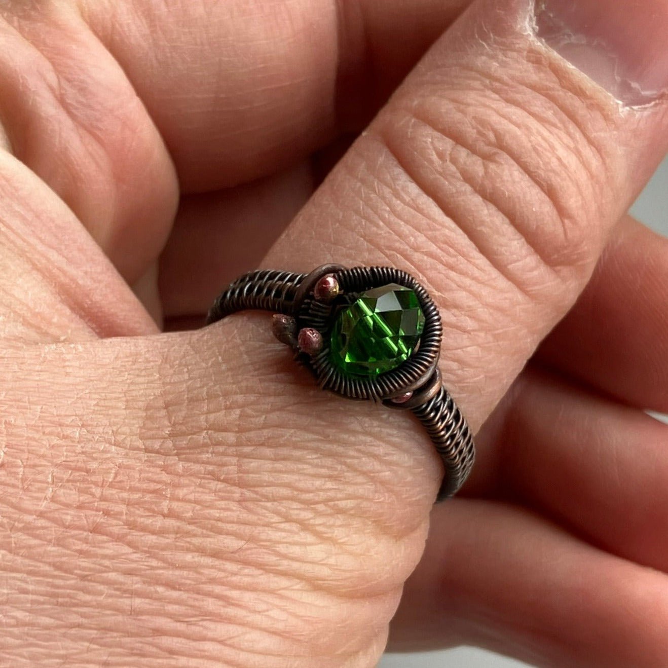 FREEDOM copper green ring