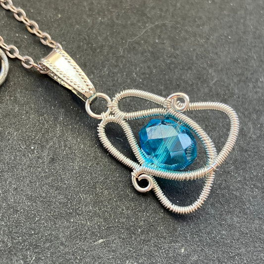 Last of Glass - silverplated light blue necklace