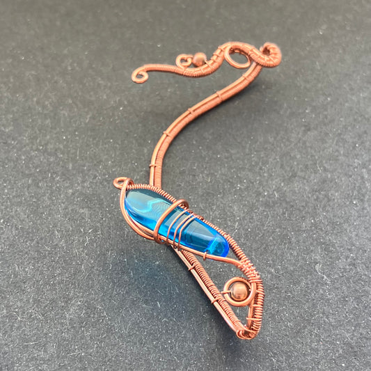 Last of Glass - copper blue ear wrap