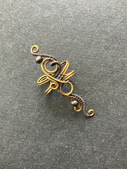 Brass copper big ear cuff