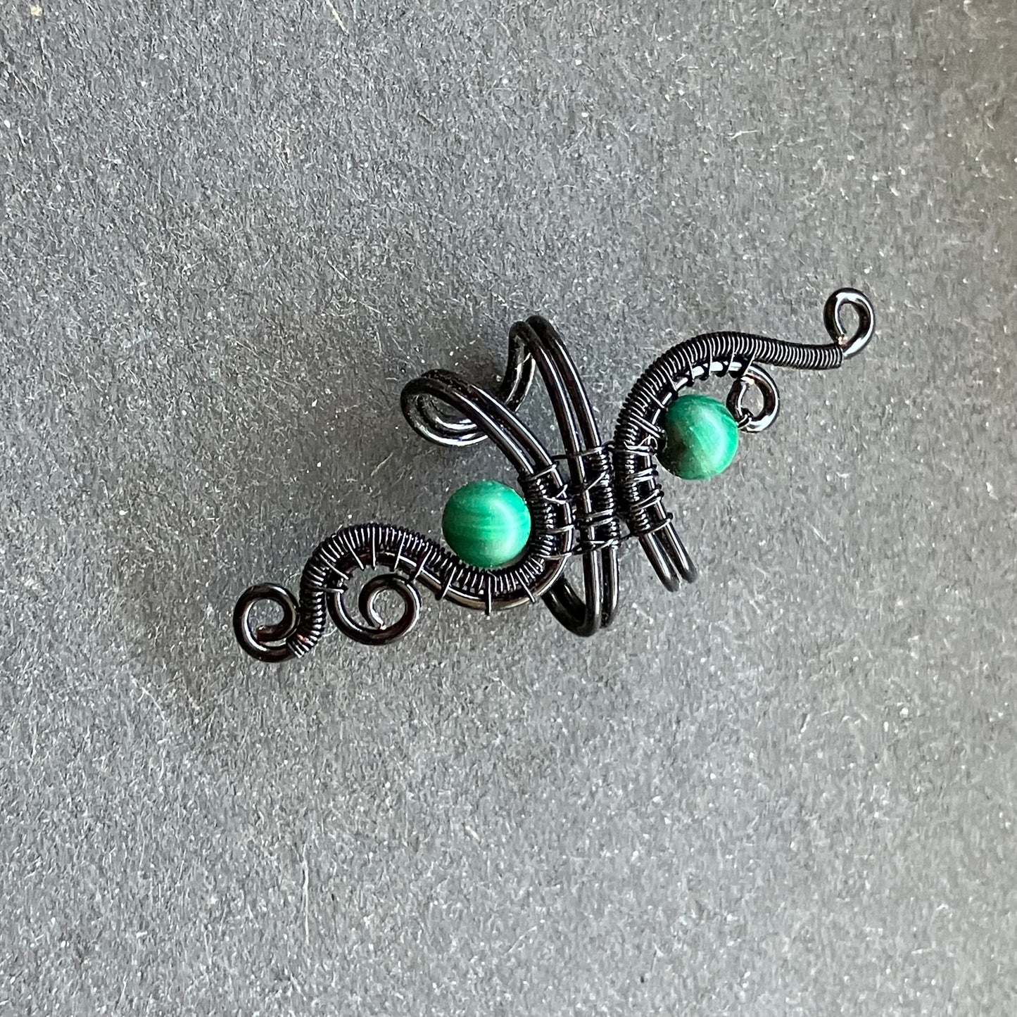 Magic Garden black malachite ear cuff