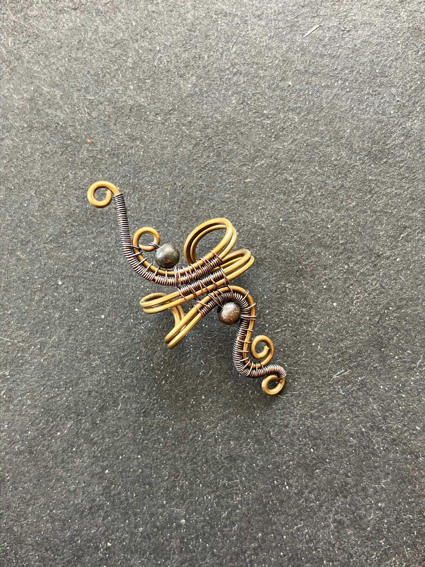 brass and copper non piercing ear cuff