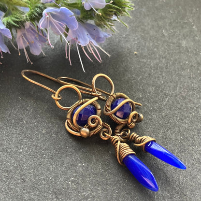 KEMET blue earrings