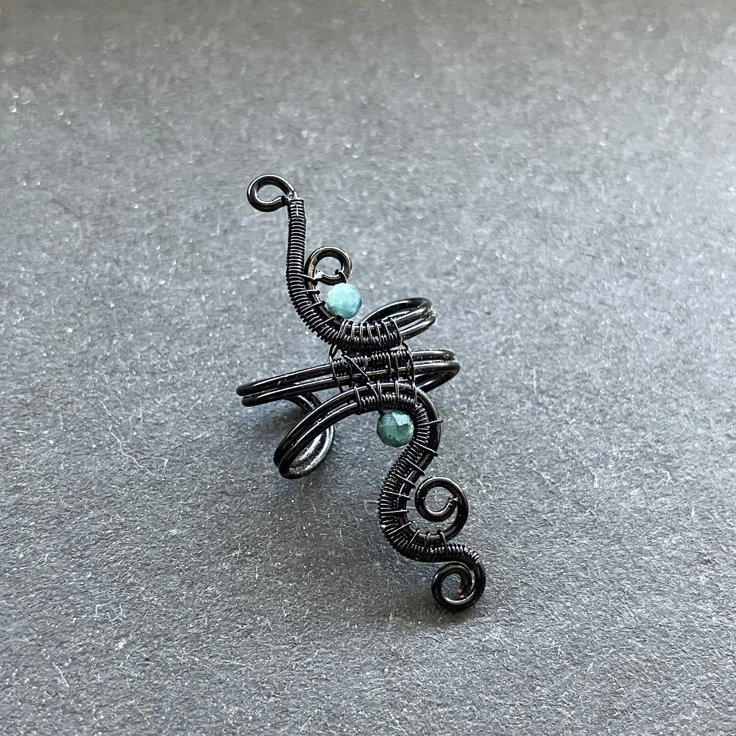 Magic Garden black turmaline ear cuff