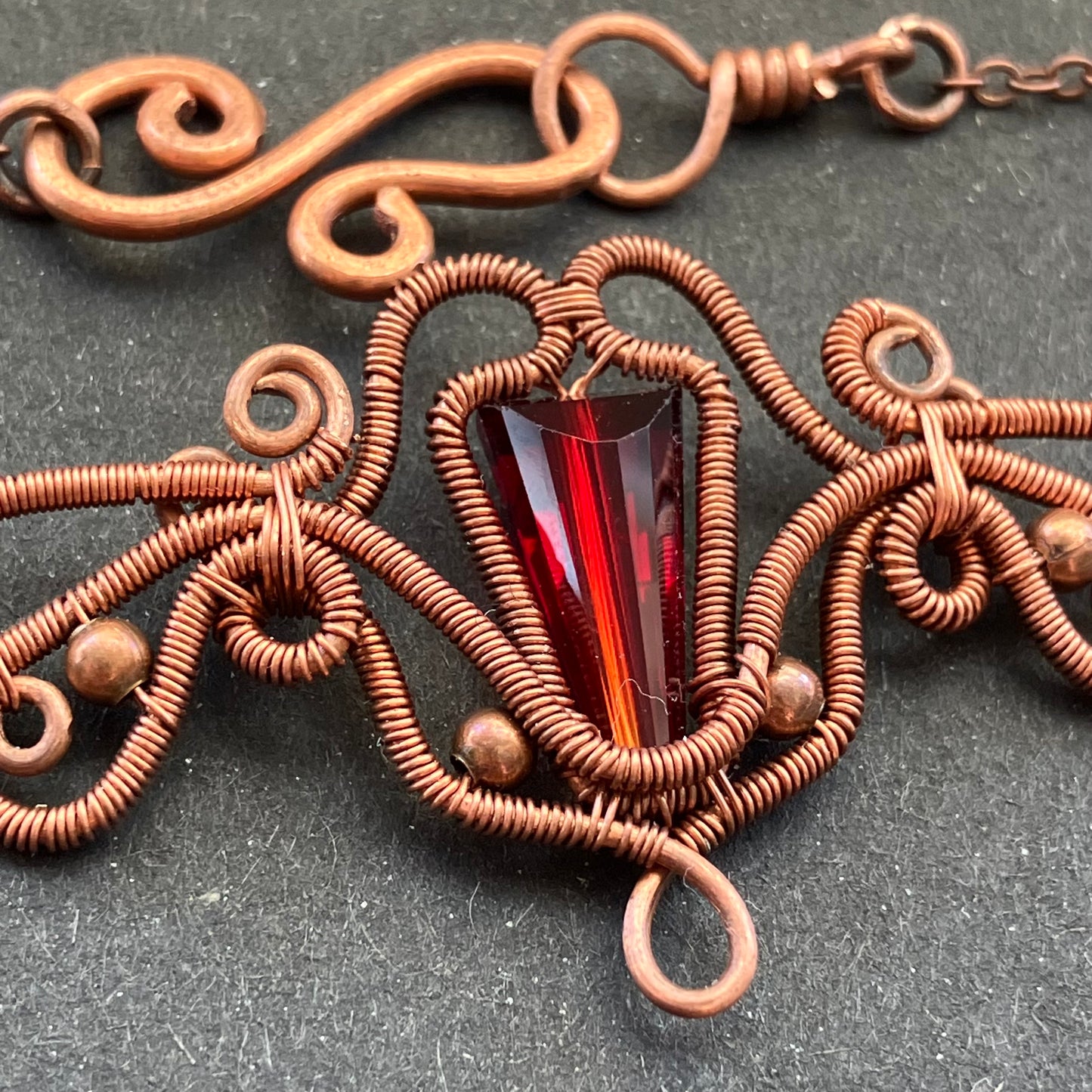 Last of Glass - copper red necklace