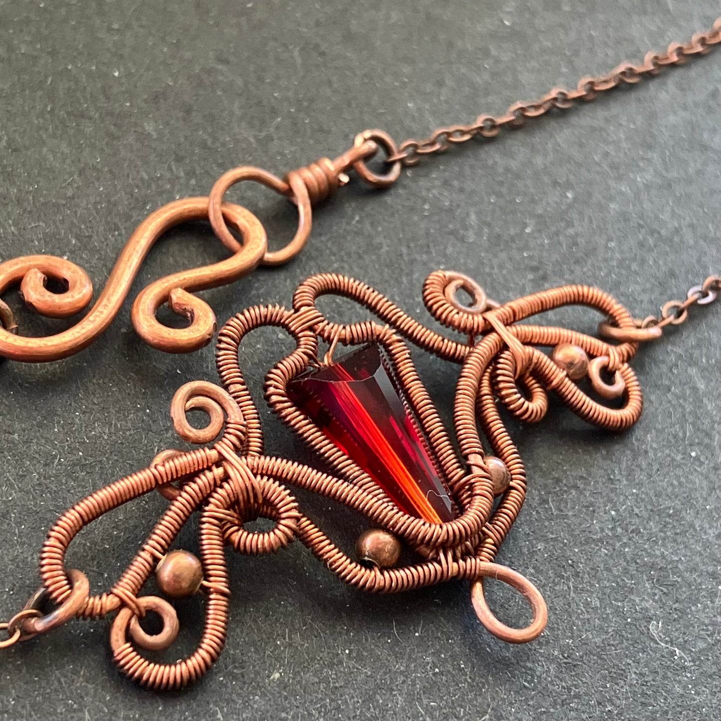 Last of Glass - copper red necklace