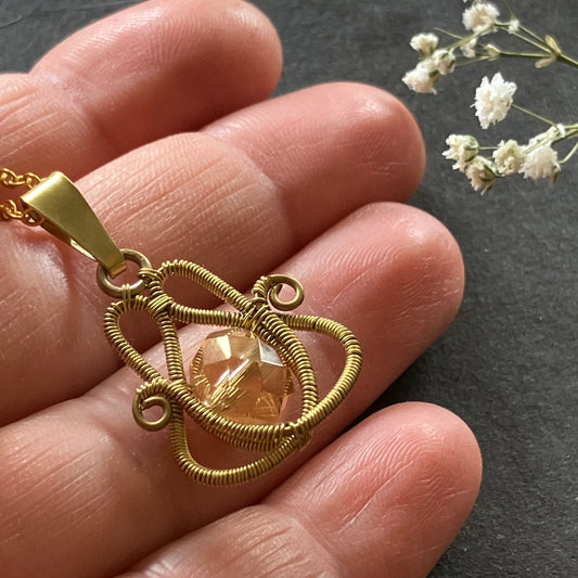 Brass yellow necklace