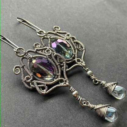Gothic silverplated big earring