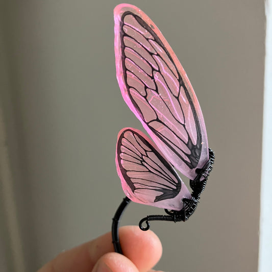 Black and pink butterfly ear wrap
