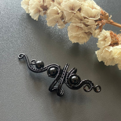 black onyx big ear cuff
