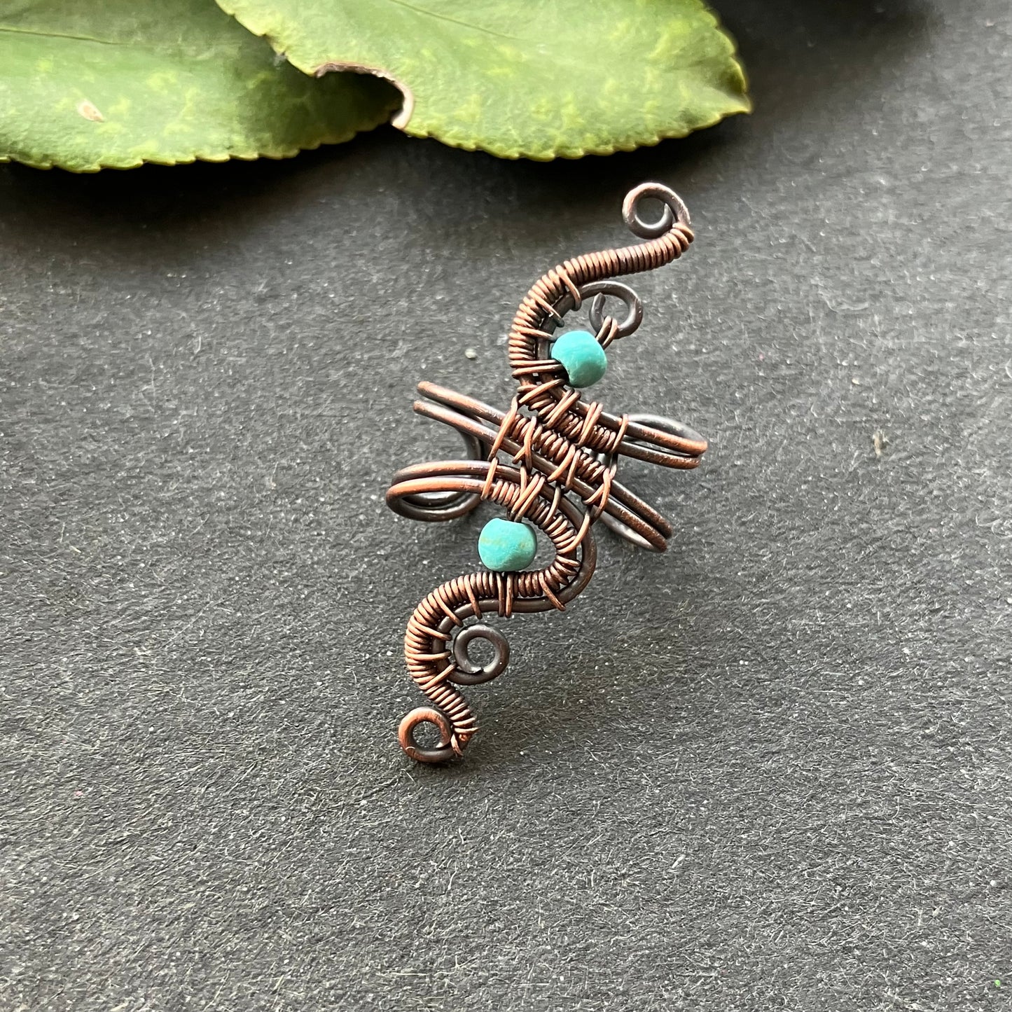 NEW copper turquoise ear cuff