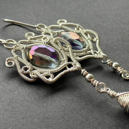 Gothic silverplated big earring