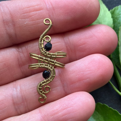 Brass black ear cuff