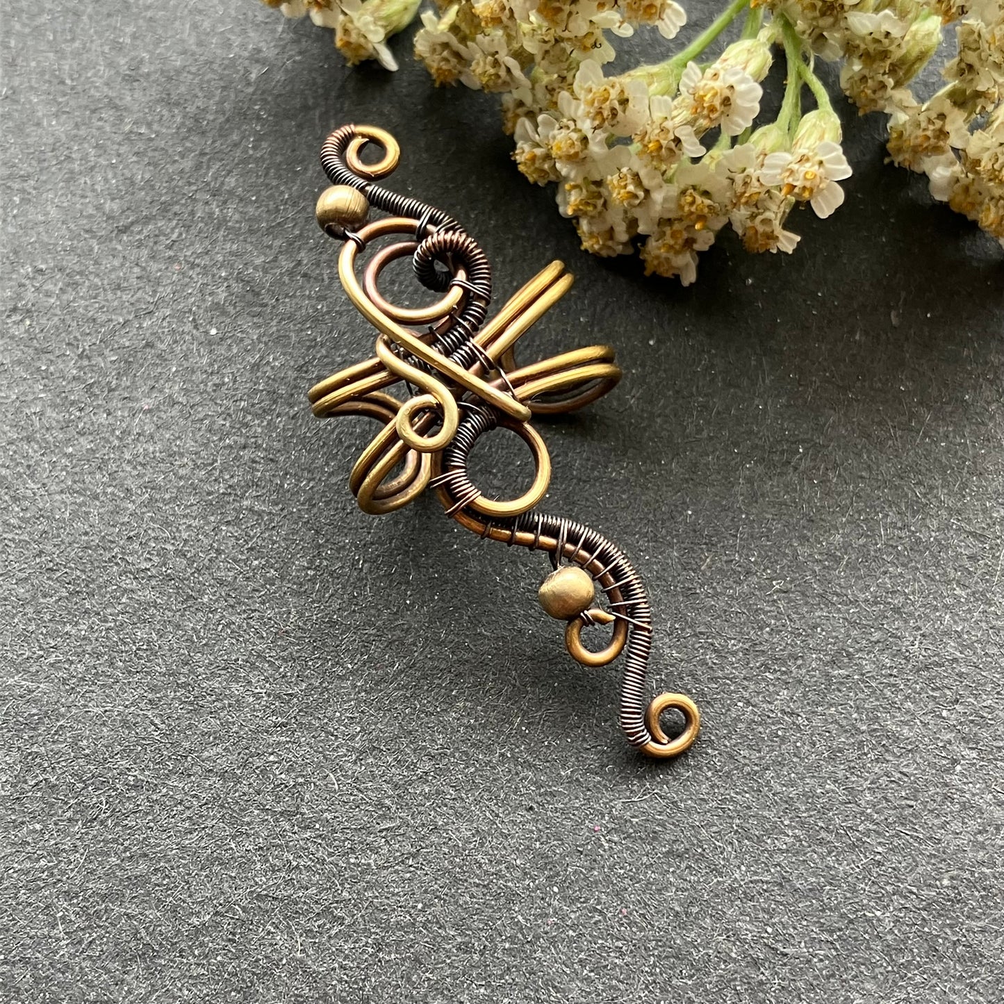 Brass copper big ear cuff